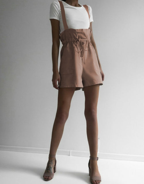 Load image into Gallery viewer, Drawstring Wide Strap Overalls with Pockets
