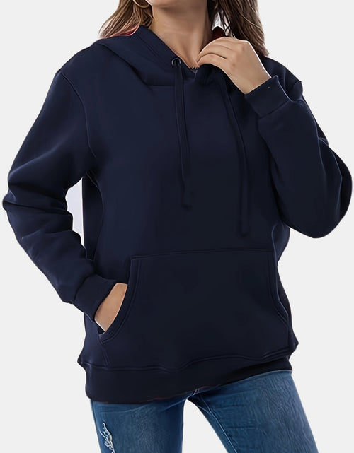 Load image into Gallery viewer, Drawstring Long Sleeve Hoodie with Kangaroo Pocket
