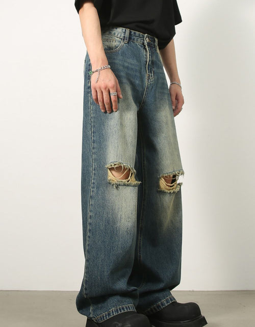 Load image into Gallery viewer, Men's Distressed Baggy Jeans
