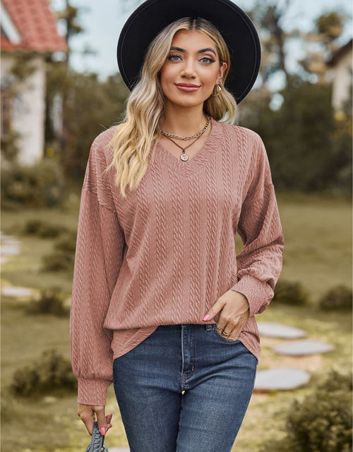 Load image into Gallery viewer, V-Neck Dropped Shoulder Blouse
