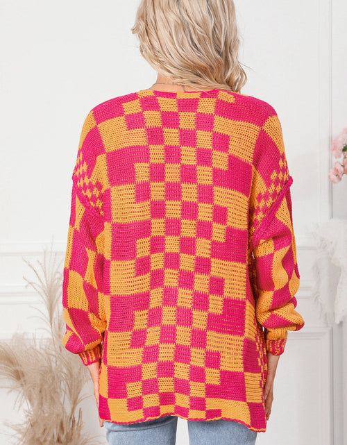Load image into Gallery viewer, Contrast Exposed Seam Open Front Cardigan
