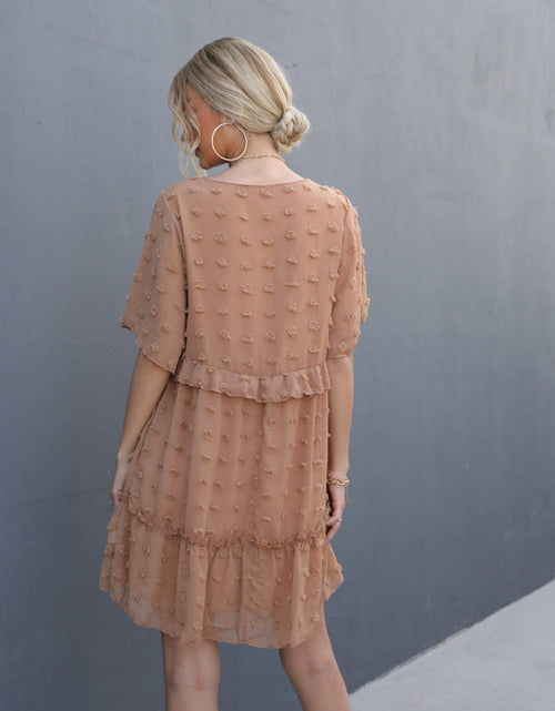 Load image into Gallery viewer, Swiss Dot V-Neck Flutter Sleeve Mini Dress

