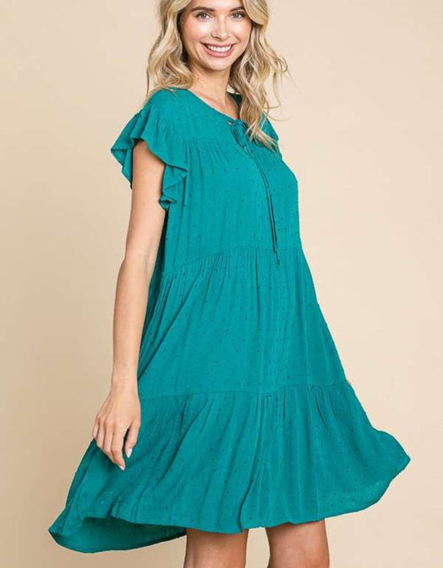 Load image into Gallery viewer, Culture Code Ruffle Cap Sleeve Tiered Dress
