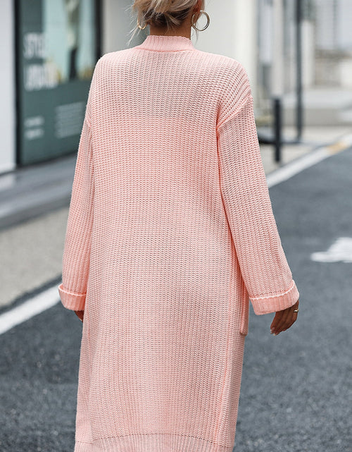 Load image into Gallery viewer, Dropped Shoulder Long Sleeve Cardigan with Pocket
