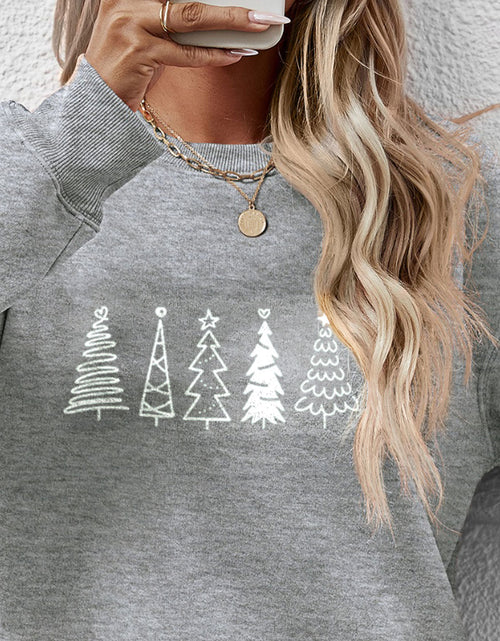 Load image into Gallery viewer, Christmas Tree Graphic Drop Shoulder Sweatshirt
