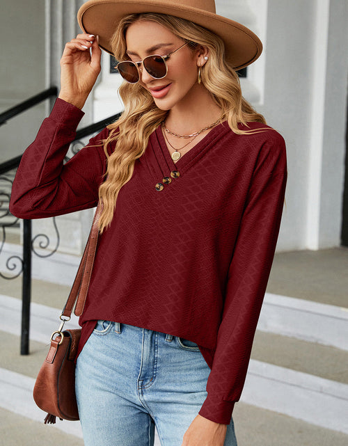 Load image into Gallery viewer, V-Neck Long Sleeve T-Shirt
