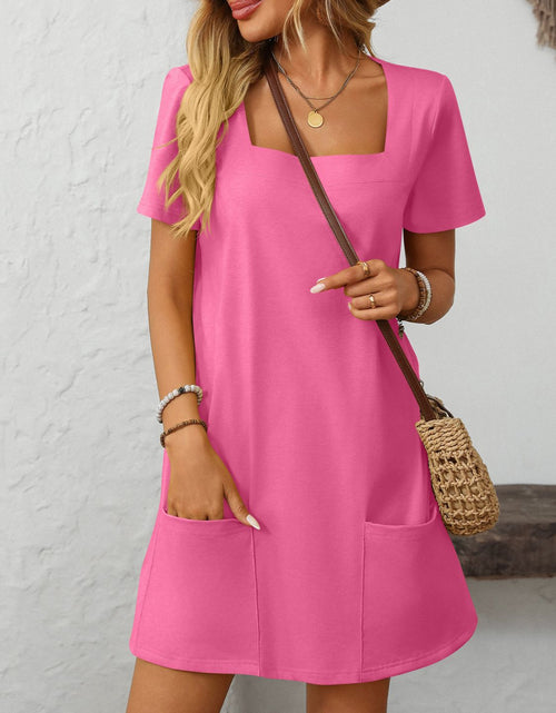 Load image into Gallery viewer, Mandy Square Neck Short Sleeve Mini Dress
