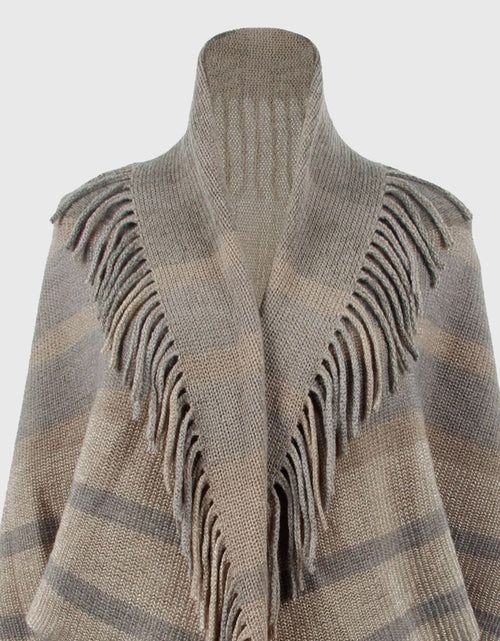 Load image into Gallery viewer, Fringe Detail Open Front Poncho
