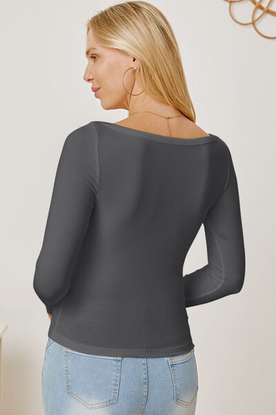 Load image into Gallery viewer, Square Neck Long Sleeve T-Shirt
