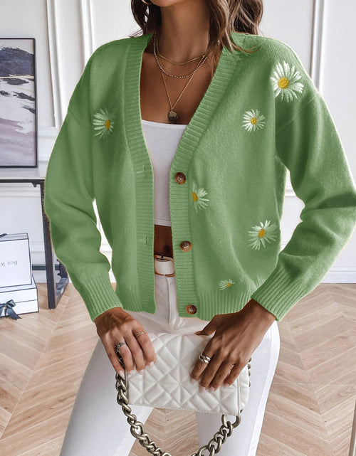 Load image into Gallery viewer, Floral Button Up Cardigan
