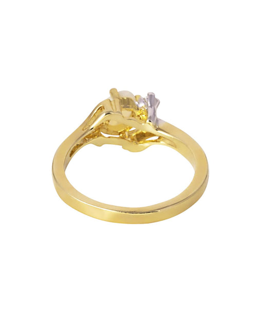 Load image into Gallery viewer, Vintage Ring Sapphire &amp; Clear Austrian Crystals 18k White Gold Electroplated September Birthstone by PVD Vintage Jewelry
