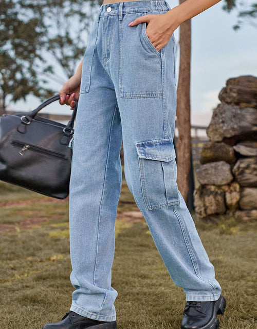 Load image into Gallery viewer, High Waist Cargo Jeans
