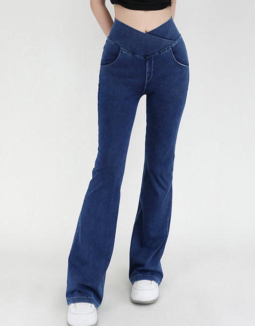 Load image into Gallery viewer, Wide Waistband Bootcut Jeans with Pockets
