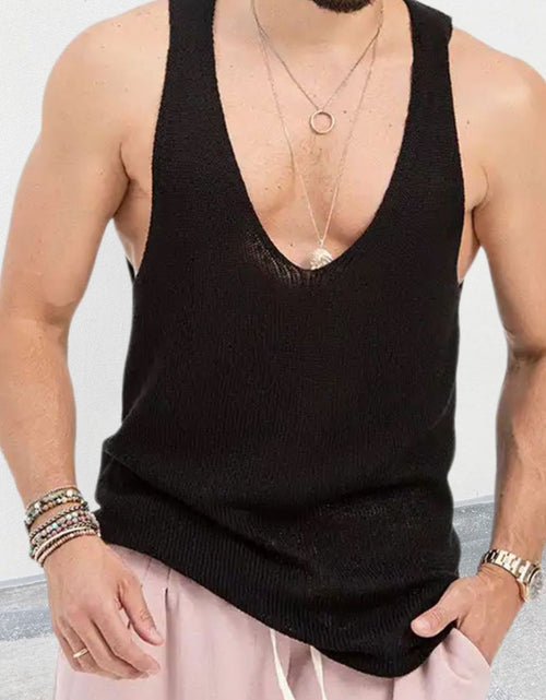 Load image into Gallery viewer, Men's Plus Size V-Neck Wide Strap Tank
