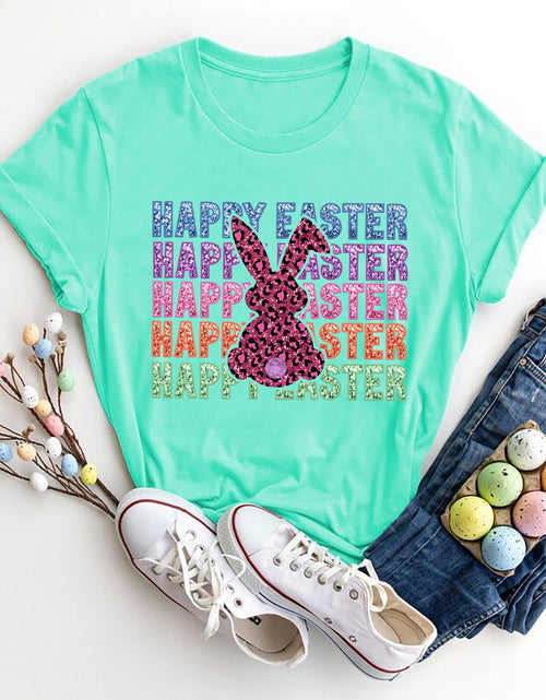 Load image into Gallery viewer, HAPPY EASTER Round Neck Short Sleeve T-Shirt
