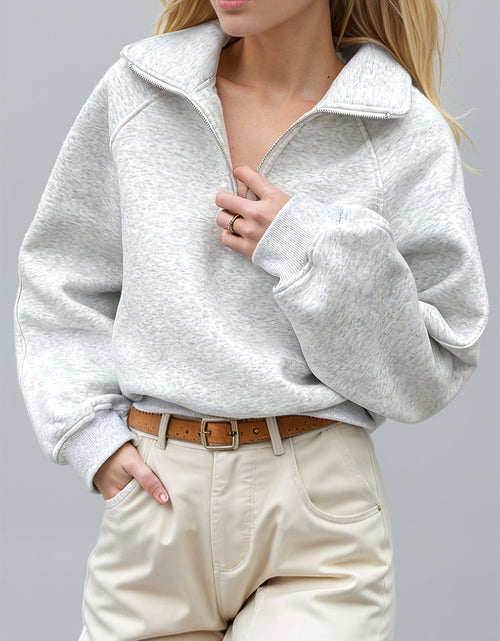 Load image into Gallery viewer, Half Zip Long Sleeve Sweatshirt
