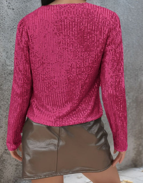 Load image into Gallery viewer, Full Size Sequin Open Front Cropped Jacket
