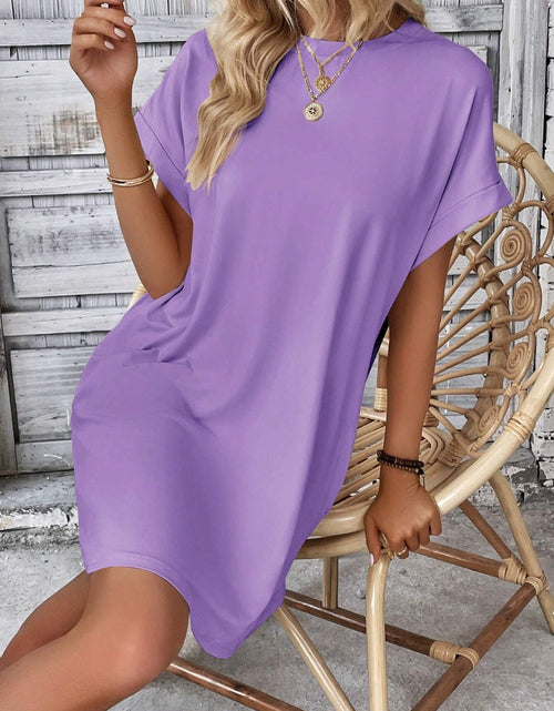 Load image into Gallery viewer, Round Neck Short Sleeve Mini Dress

