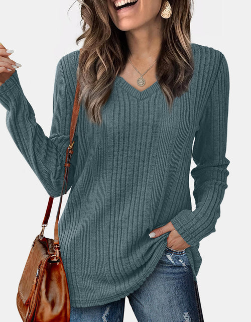 Load image into Gallery viewer, V-Neck Long Sleeve T-Shirt
