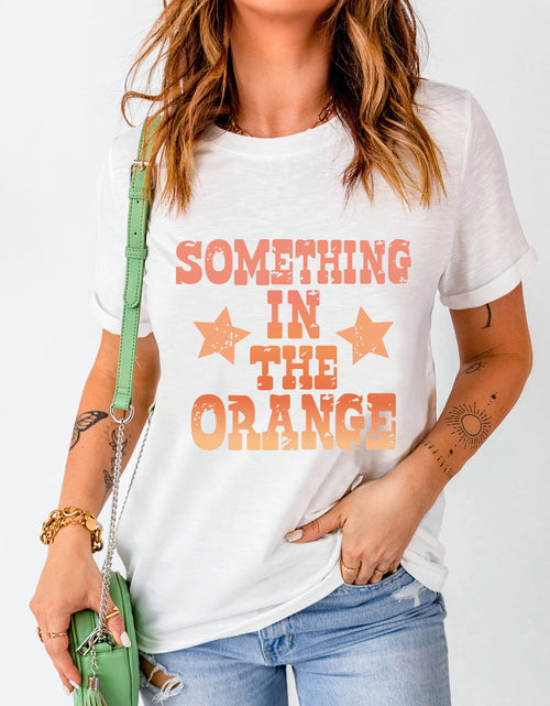 Load image into Gallery viewer, Letter Graphic Round Neck Short Sleeve T-Shirt
