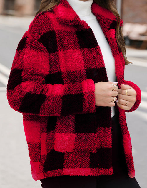 Load image into Gallery viewer, Button Up Drop Shoulder Fuzzy Jacket
