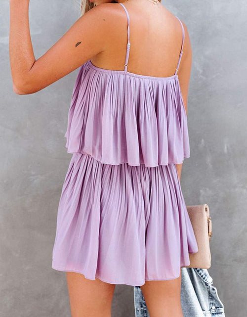 Load image into Gallery viewer, Ruched Spaghetti Strap Romper
