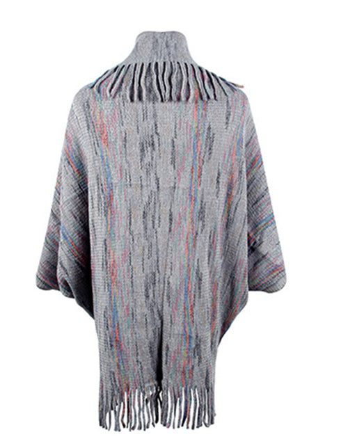 Load image into Gallery viewer, Fringe Detail Printed Poncho
