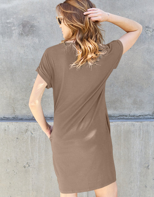 Load image into Gallery viewer, Basic Bae Full Size Round Neck Short Sleeve Dress with Pockets
