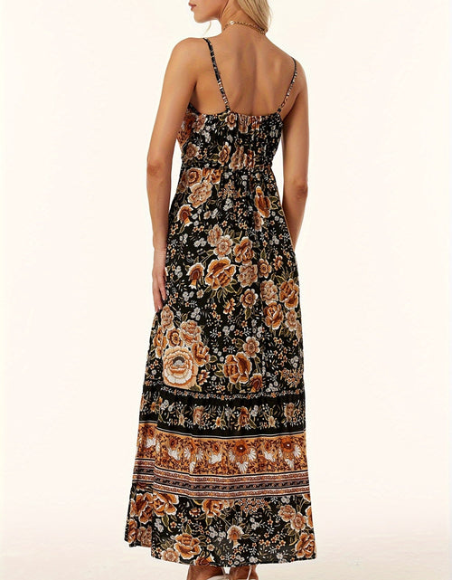 Load image into Gallery viewer, Printed Scoop Neck Midi Cami Dress
