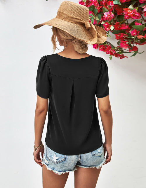 Load image into Gallery viewer, Cutout Round Neck Petal Sleeve Blouse
