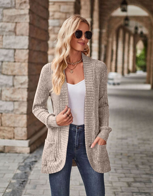 Load image into Gallery viewer, Open Front Cardigan with Pockets
