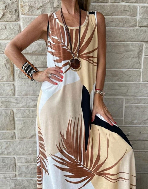 Load image into Gallery viewer, Printed Round Neck Mini Tank Dress
