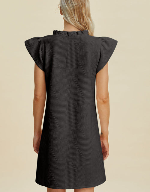 Load image into Gallery viewer, Double Take Full Size Ruffled V-Neck Cap Sleeve Dress
