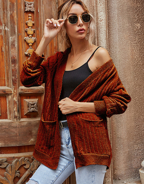 Load image into Gallery viewer, Ribbed Open Front Long Sleeve Cardigan
