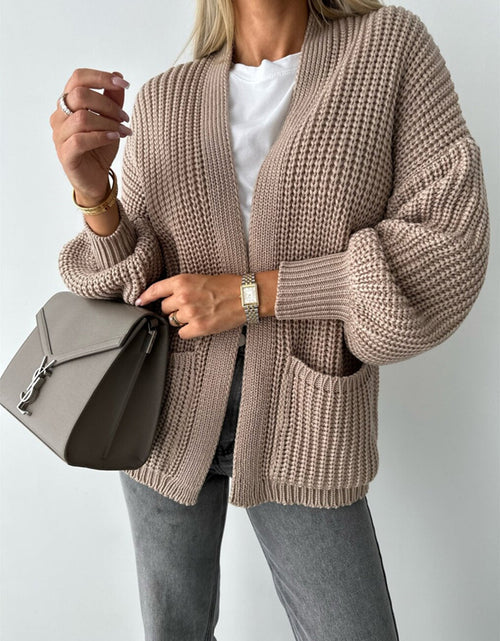 Load image into Gallery viewer, Open Front Dropped Shoulder Cardigan
