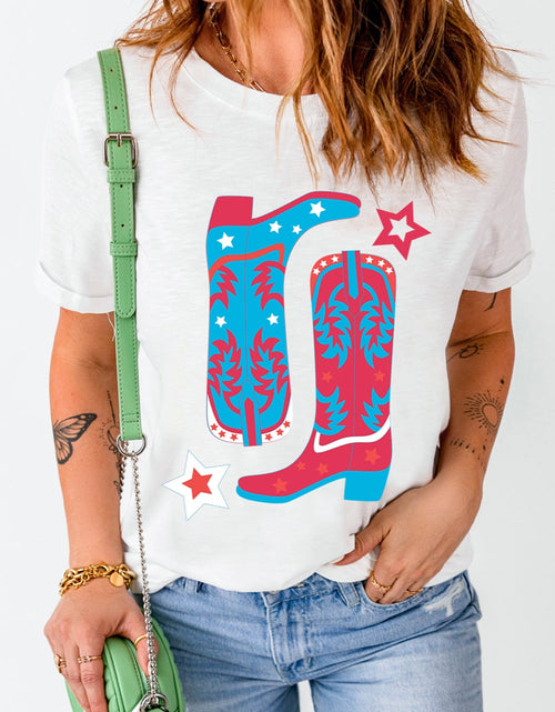 Load image into Gallery viewer, Boots Round Neck Short Sleeve T-Shirt

