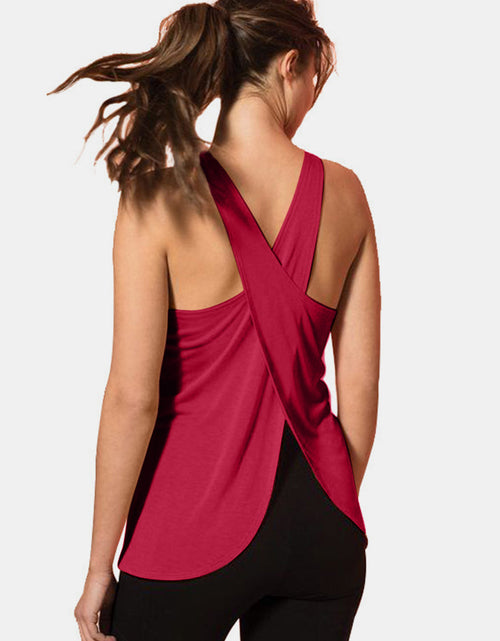 Load image into Gallery viewer, Crisscross Scoop Neck Active Tank
