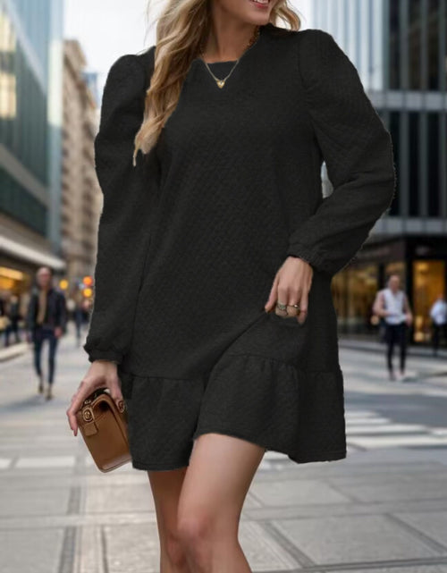 Load image into Gallery viewer, Round Neck Long Sleeve Mini Dress
