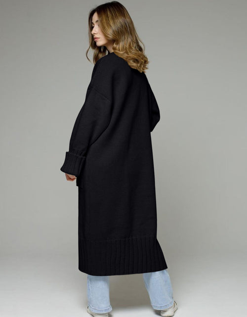 Load image into Gallery viewer, Pocketed Open Front Dropped Shoulder Cardigan
