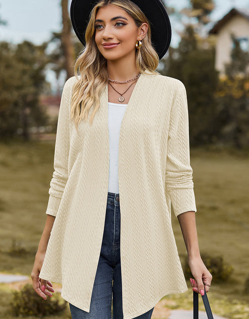 Load image into Gallery viewer, Textured Open Front Long Sleeve Cardigan

