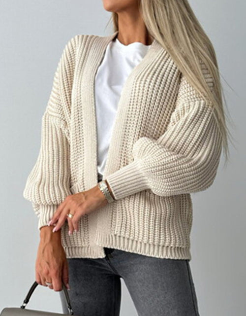 Load image into Gallery viewer, Open Front Dropped Shoulder Cardigan
