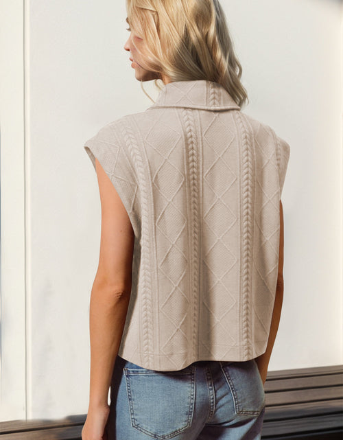 Load image into Gallery viewer, Double Take Snap Down Texture Crop Vest

