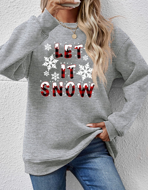 Load image into Gallery viewer, LET IT SNOW Round Neck Long Sleeve Sweatshirt
