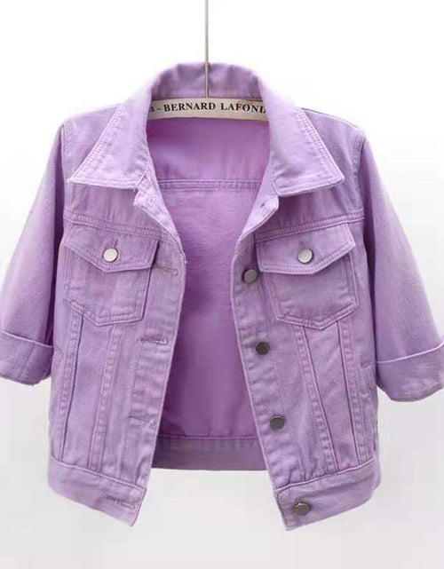 Load image into Gallery viewer, Full Size Cropped  Denim Jacket Plus Size
