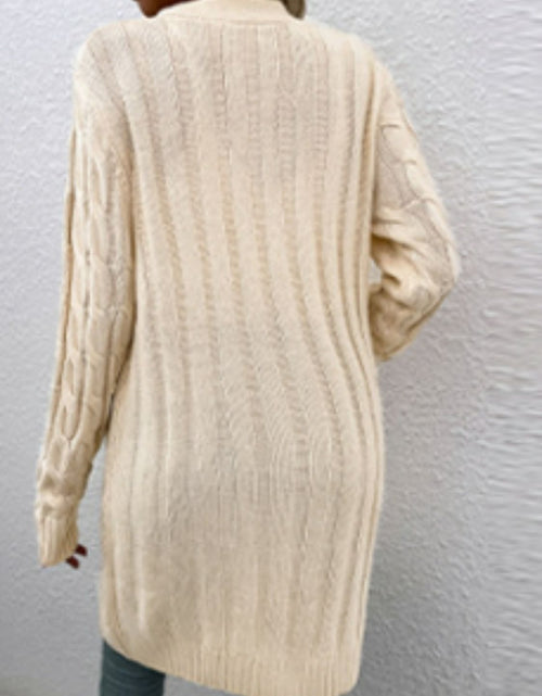 Load image into Gallery viewer, Cable-Knit Button Down Cardigan with Pockets
