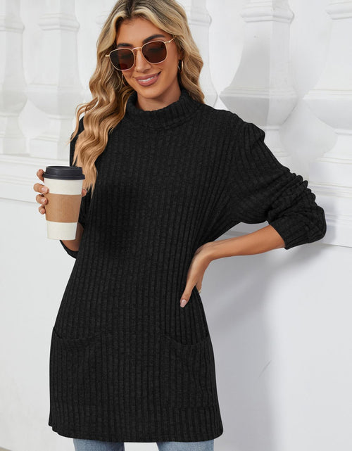Load image into Gallery viewer, Ribbed Mock Neck Long Sleeve T-Shirt
