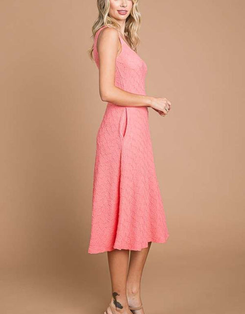 Load image into Gallery viewer, Culture Code Texture Square Neck Tank Dress with Pockets

