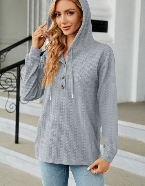 Load image into Gallery viewer, Cable-Knit Long Sleeve Hoodie

