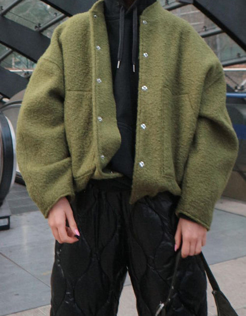 Load image into Gallery viewer, Full Size Snap Down Drop Shoulder Jacket
