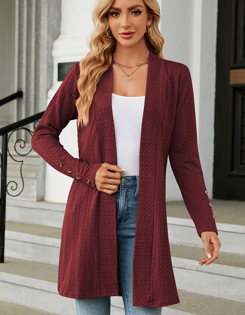 Load image into Gallery viewer, Open Front Long Sleeve Cardigan
